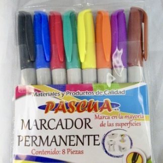 Marcadores Permanentes Pascua de colores punta fina en estuche con 8 piezas
