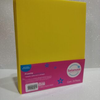 Foamy Liso Tamaño Carta Amarillo Canario 24 piezas