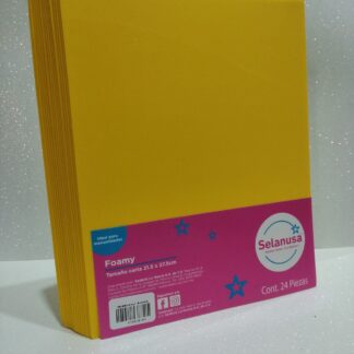 Foamy Liso Tamaño Carta Amarillo Mango 24 piezas