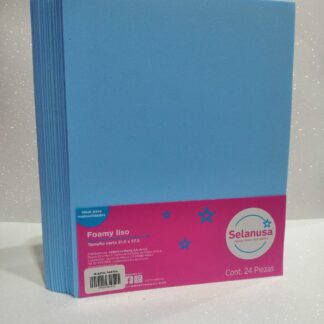 Foamy Liso Tamaño Carta Azul Pastel 24 piezas