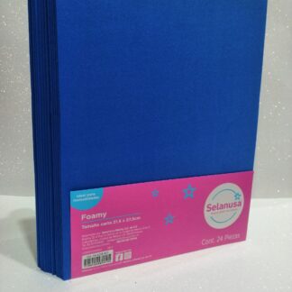 Foamy Liso Tamaño Carta Azul Rey 24 piezas