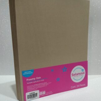 Foamy Liso Tamaño Carta Beige 24 piezas