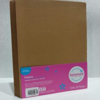 Foamy Liso Tamaño Carta Café Camello 24 piezas