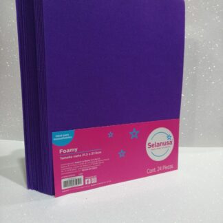 Foamy Liso Tamaño Carta Morado 24 piezas