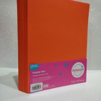 Foamy Liso Tamaño Carta Naranja 24 piezas