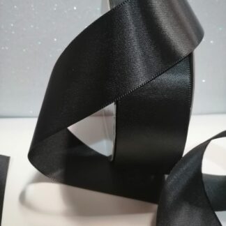 Liston Satín 1 cara Negro ancho no. 9 (39mm) x 45m de largo