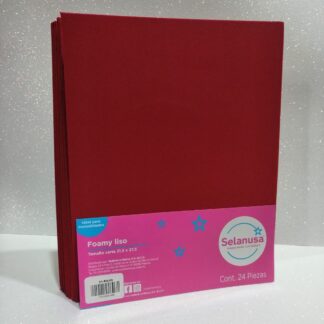 Foamy Liso Tamaño Carta Rojo 24 piezas