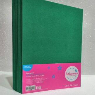 Foamy Liso Tamaño Carta Verde Bandera 24 piezas