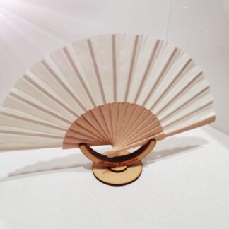 Abanico de Madera con Tela color Beige
