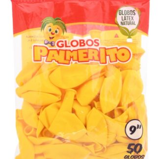 Globo Palmerito No. 9 con 50 piezas Amarillo