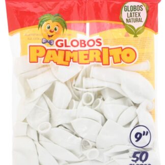 Globo Palmerito No. 9 con 50 piezas Blanco