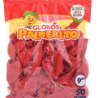 Globo Palmerito No. 9 con 50 piezas Rojo