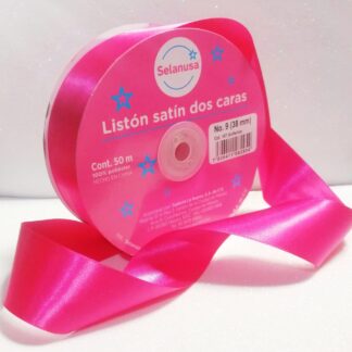 Liston Satín dos Caras Rosa Mexicano ancho no. 9 (38mm) x 50m de largo